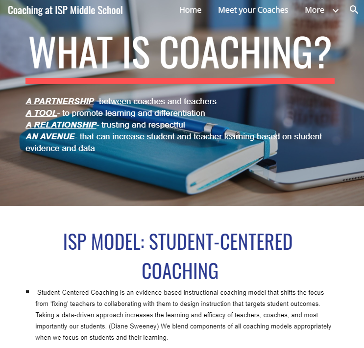The Coaching 101 page on a tablet