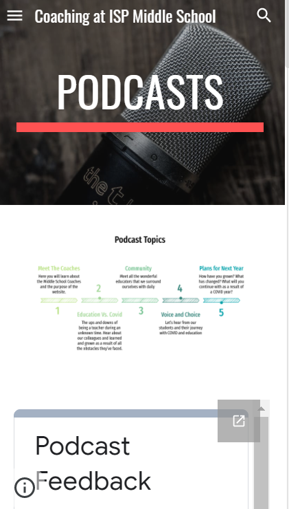 The Podcasts page